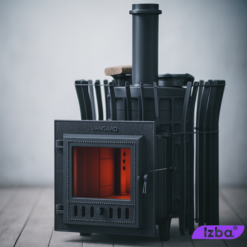 Чугунная банная печь GFS Авангард ЗК 24М Ураган в сетке Тюльпан