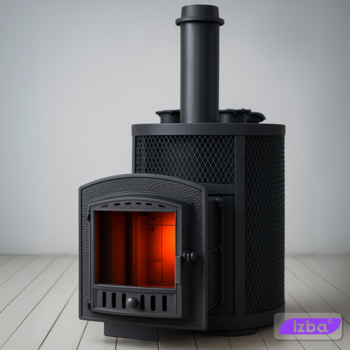 Чугунная банная печь GFS Авангард ЗК 30 (П2) Ураган в круглой сетке