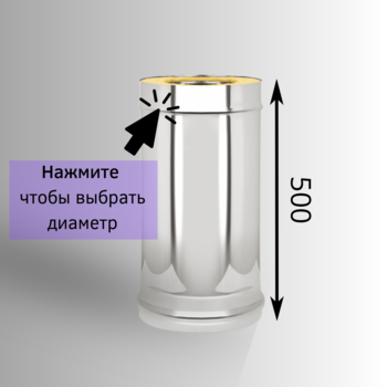 Сэндвич-труба Везувий 0,5 метра из нержавейки