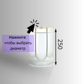 Сэндвич-труба Везувий 0,25 метра из нержавейки