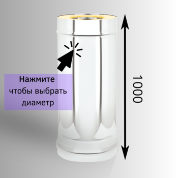 Сэндвич-труба Везувий 1 метр из оцинковки