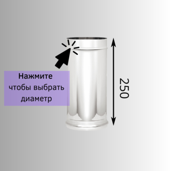 Одностенная труба Везувий 0.25 метра из нержавейки